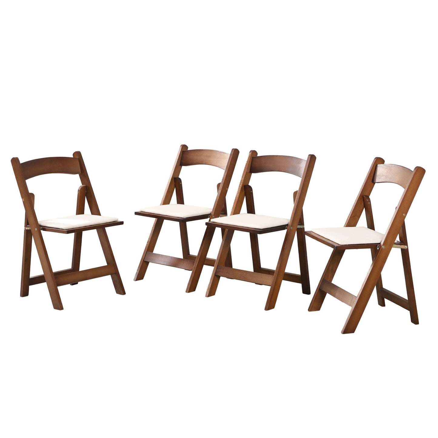 Solid Wood Upholstered Folding Chair Set, Dining Room (Set of 4)