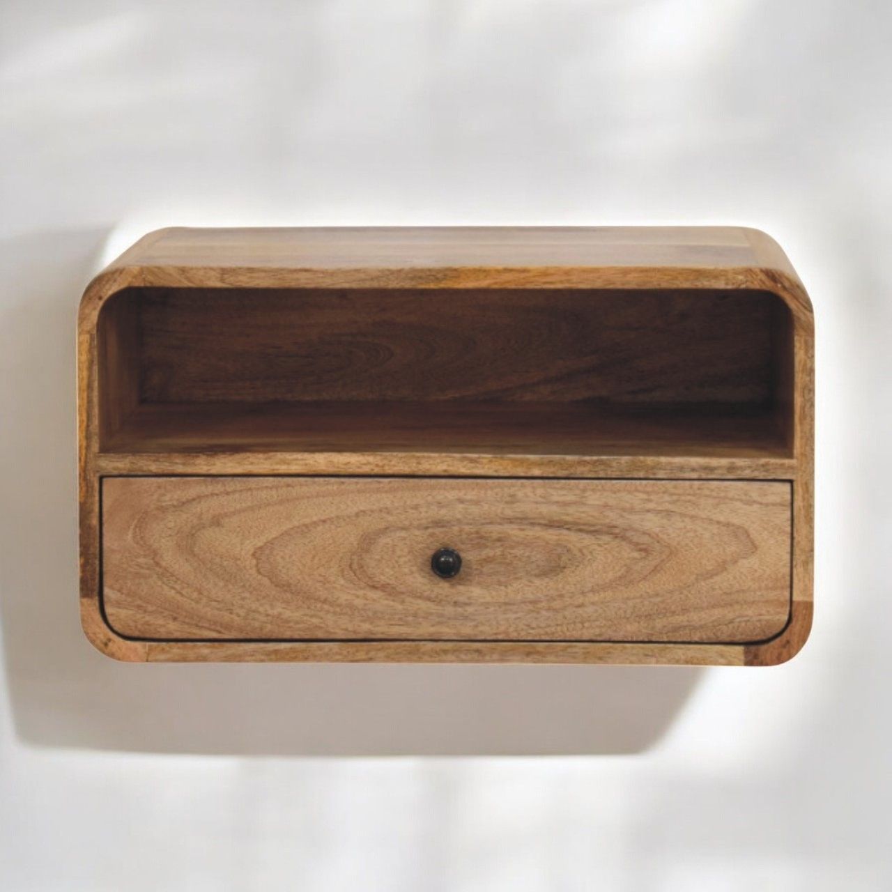 Curved Upper Slot Floating Nightstand