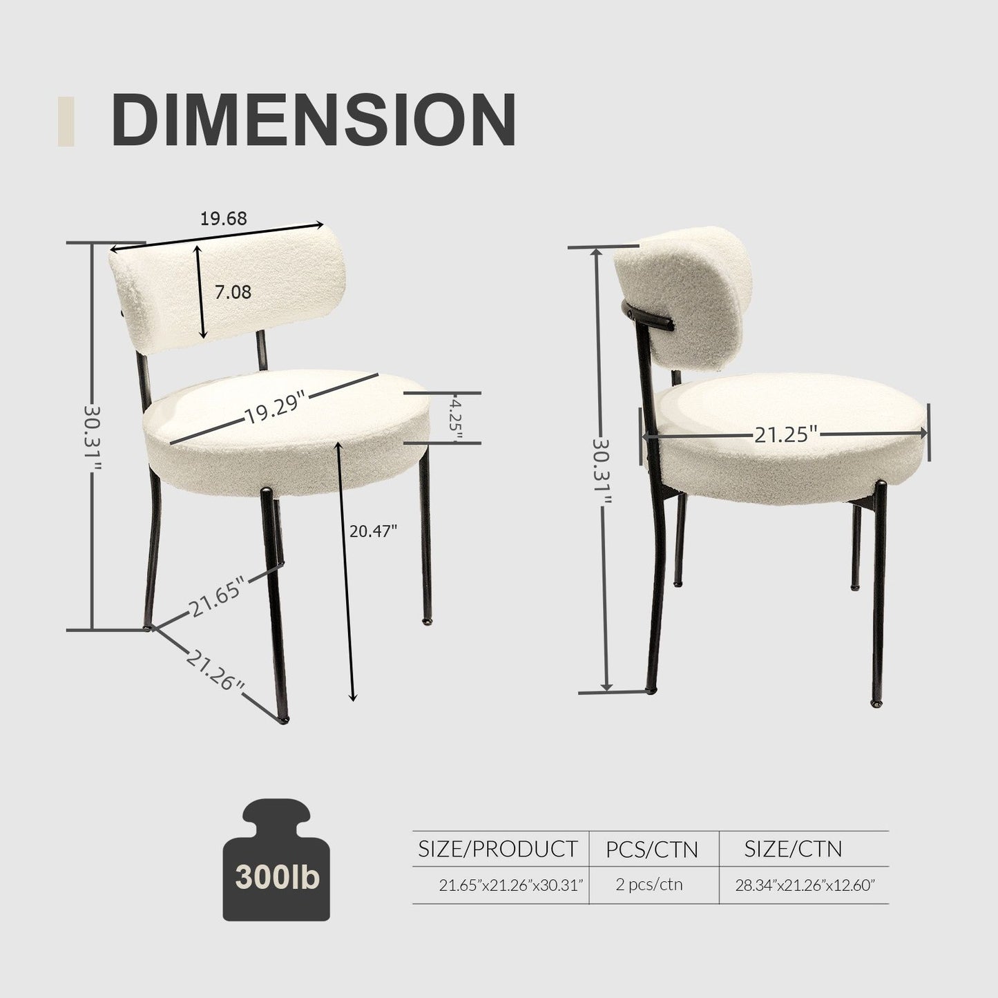 Mid-Century Modern Dining Chair With Curved Backrest