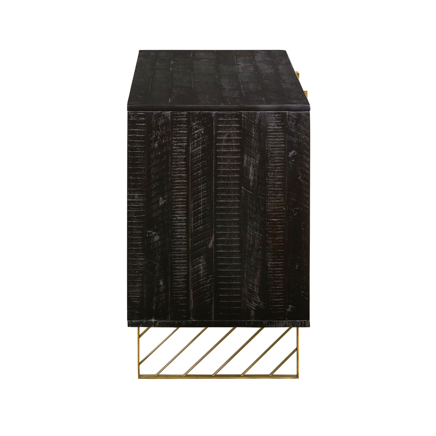 Monaco - Sideboard With Antique Brass Accent - Black