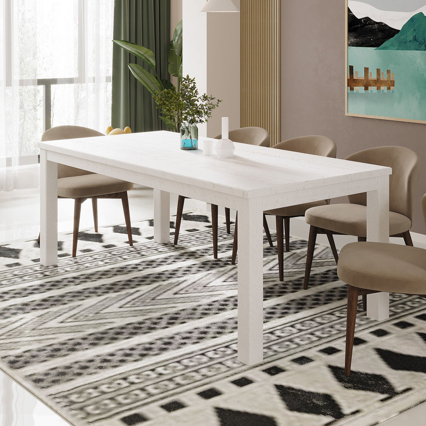 Albany - Solid Wood Dining Table For 6