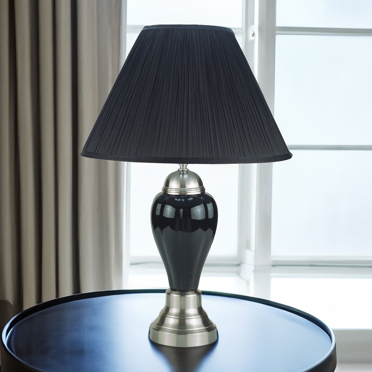 Satin Nickel - Shade For 6115-Bk-Base - Black