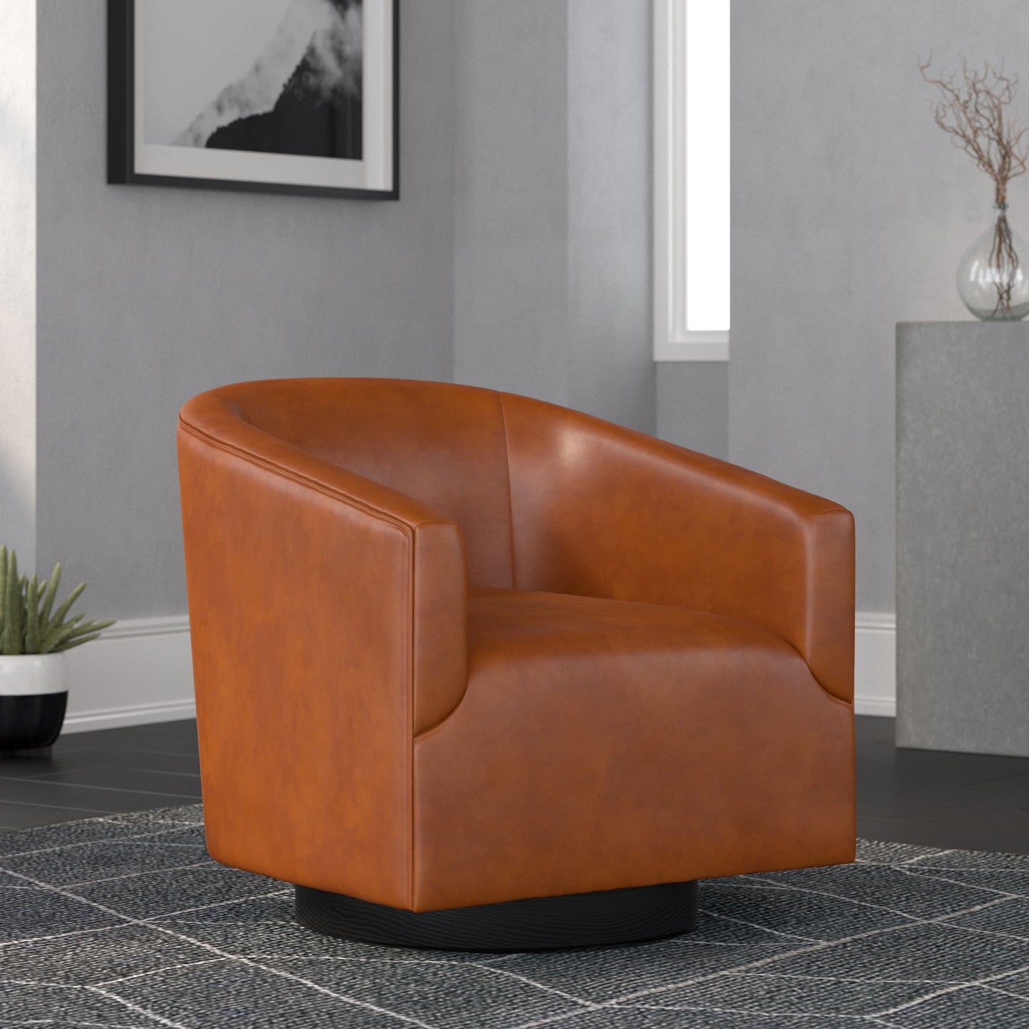Garland - Swivel Chair With Upholstery - Caramel