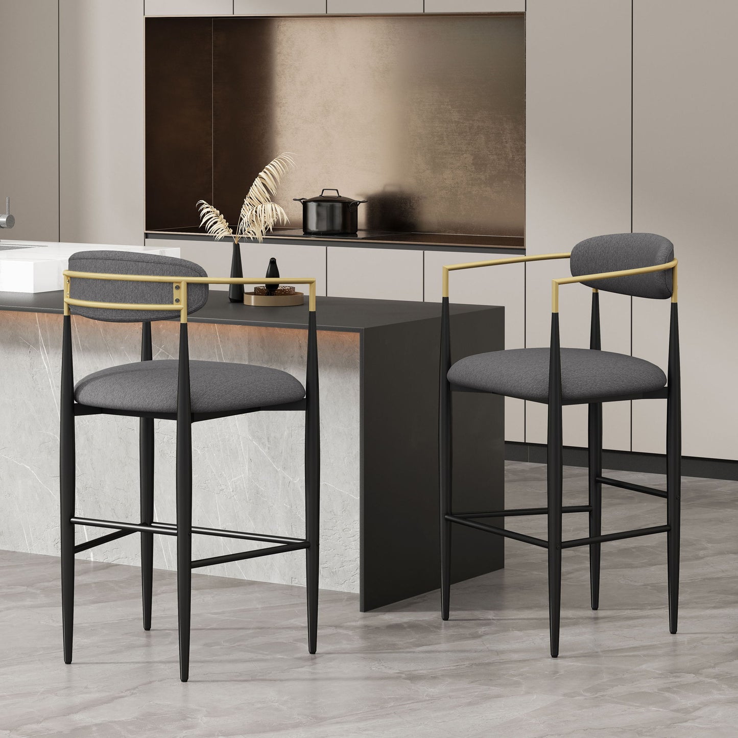 Counter Height Upholstered Barstools (Set of 2)