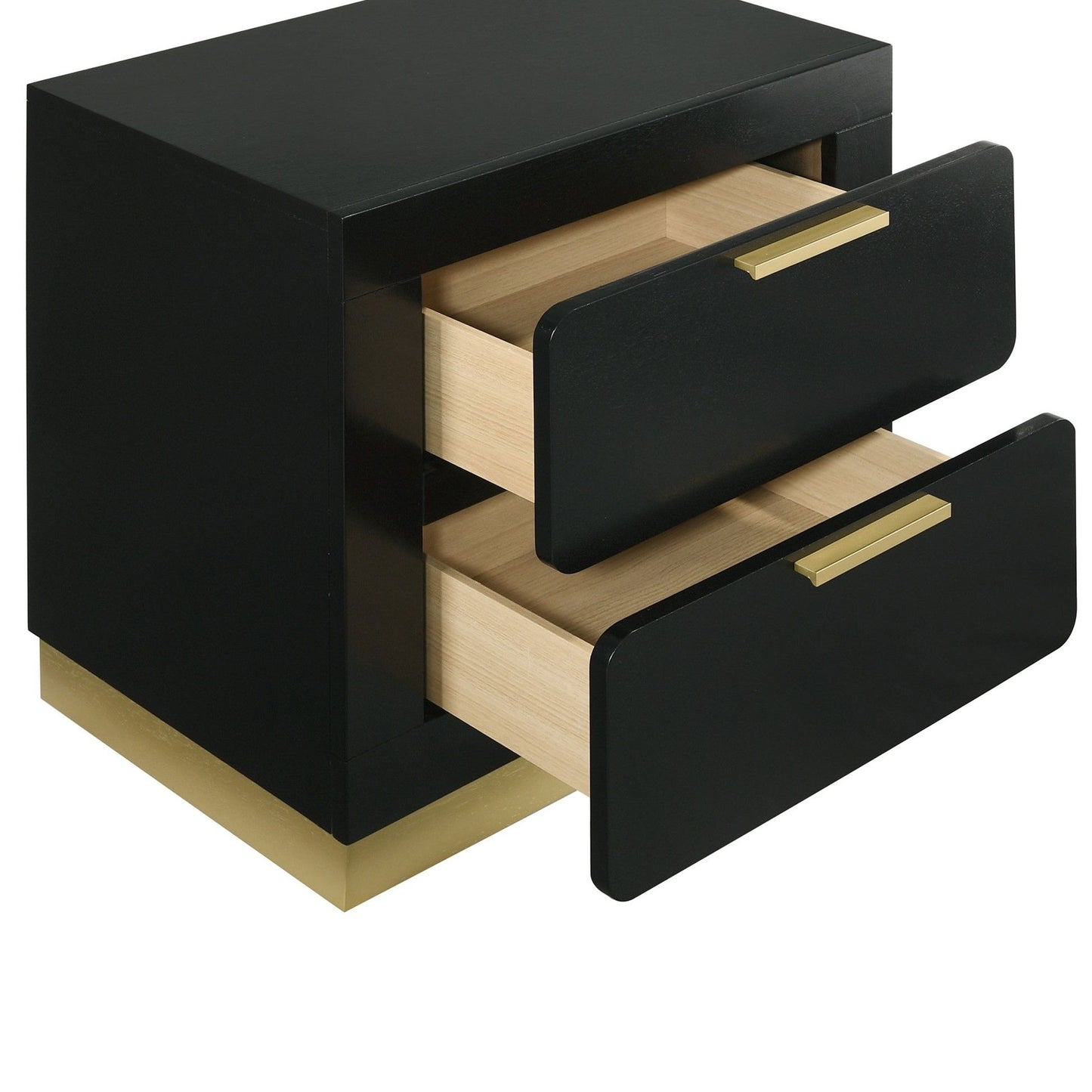 Modern Luxury Nightstand With 2 Drawer Storage