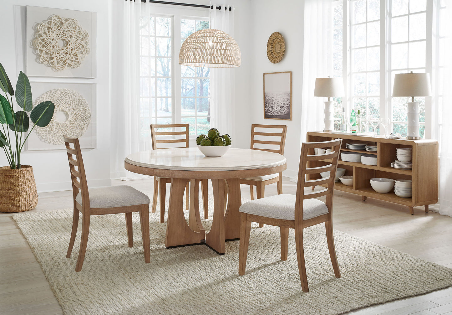 Escape - 72" Open Multi - Purpose Console - Glazed Natural Oak