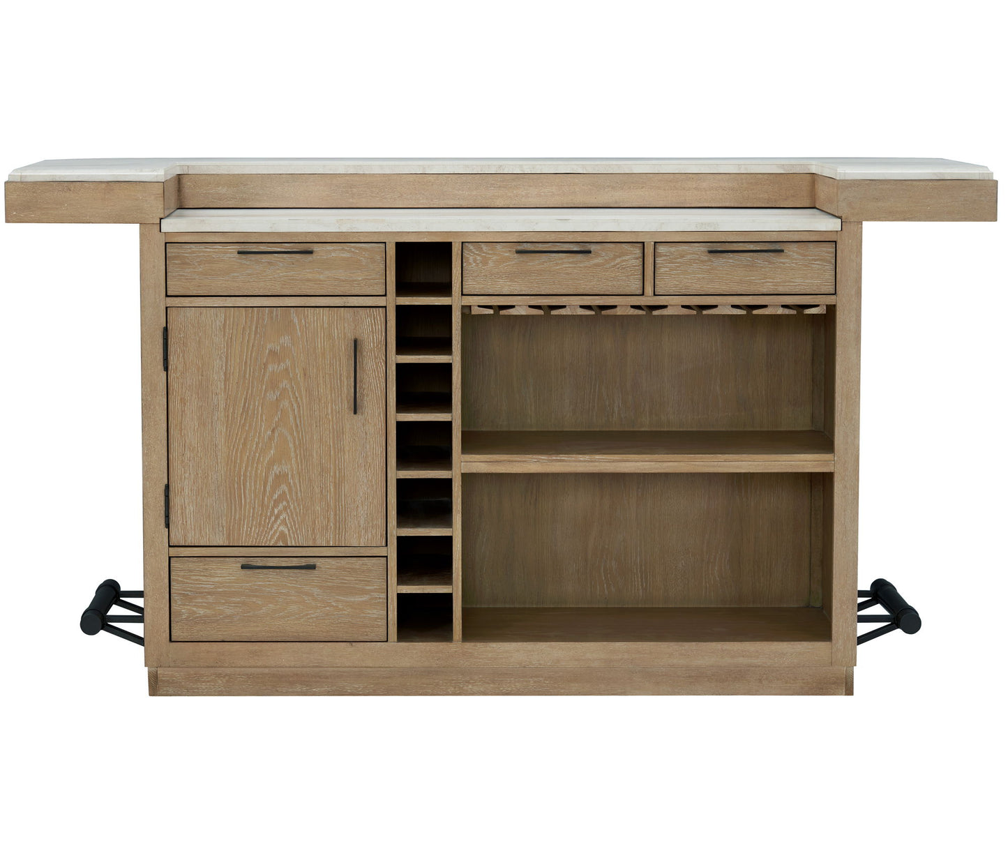 Escape - 78" Dining Bar With Stone Top - Vanilla Bean