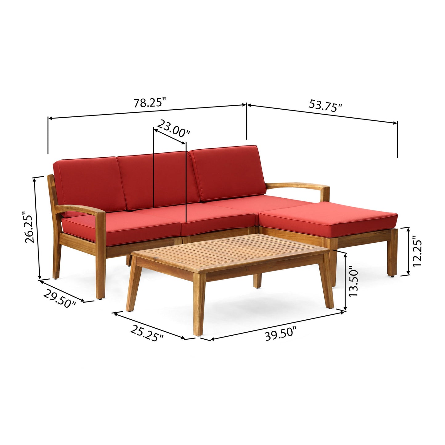 Grenada - L Shape - Red