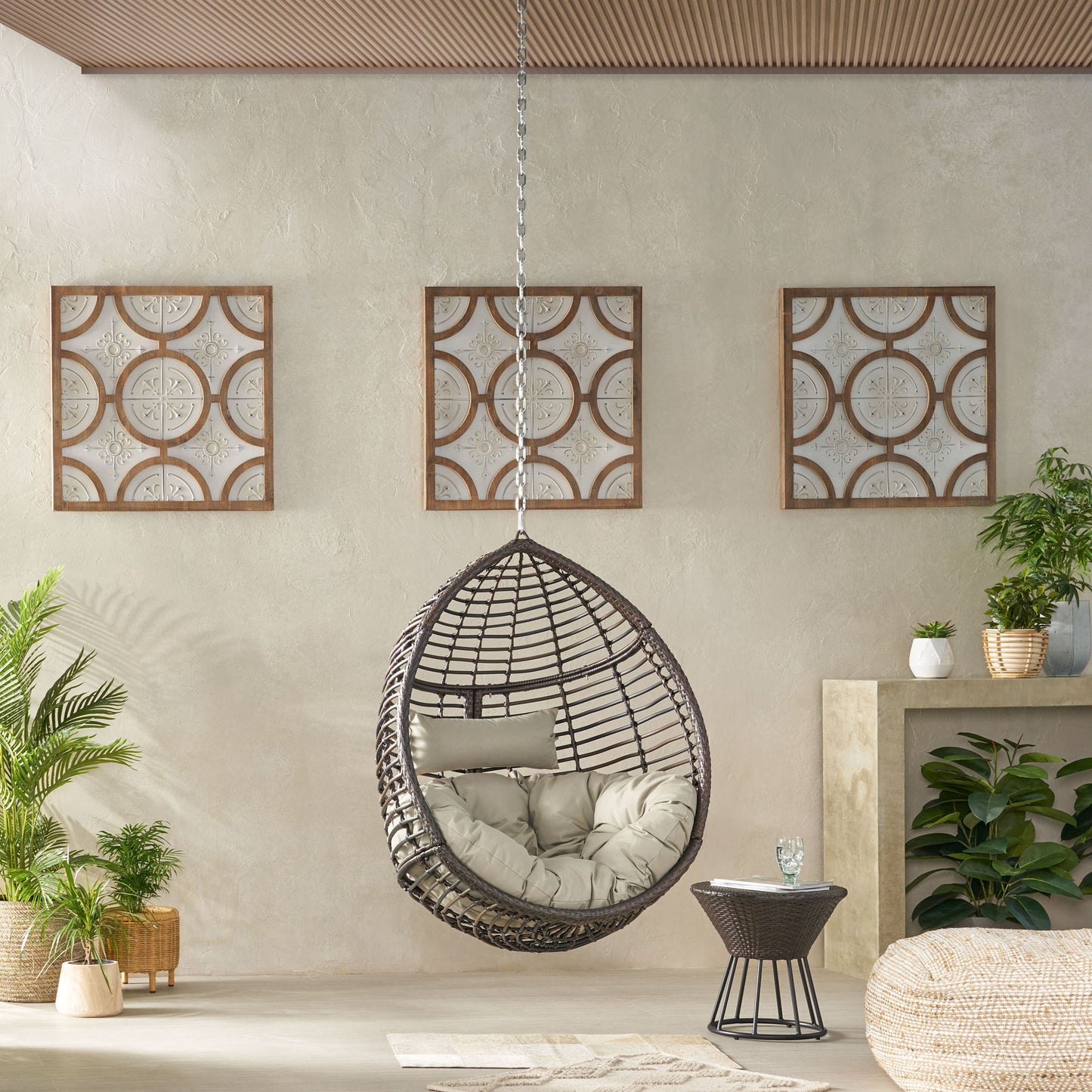 Morris Teardrop - Hanging Chair With Chain And Water Resistant Cushions