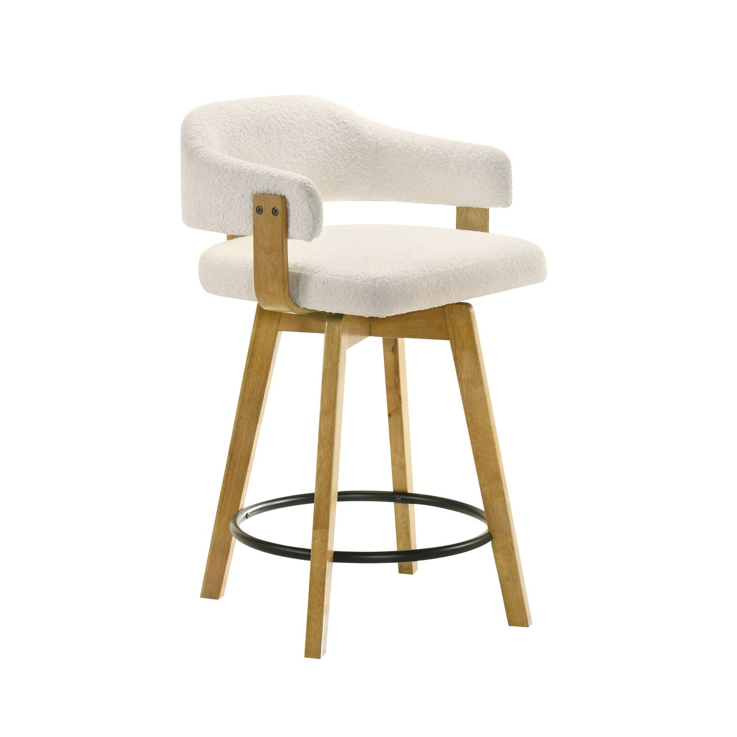 Callah - Contemporary Natural Wood Counter Height Kitchen Bar Stool
