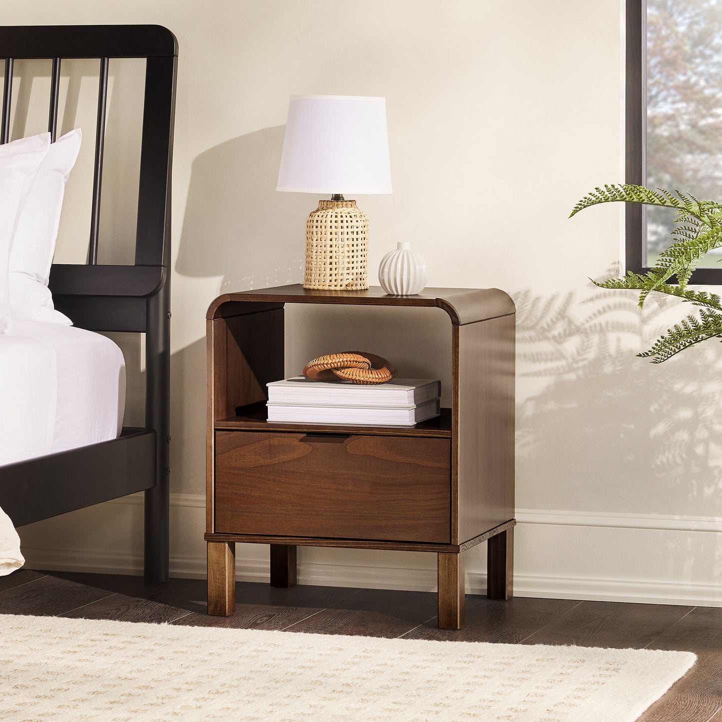 Modern Minimalist Curved Top Nightstand