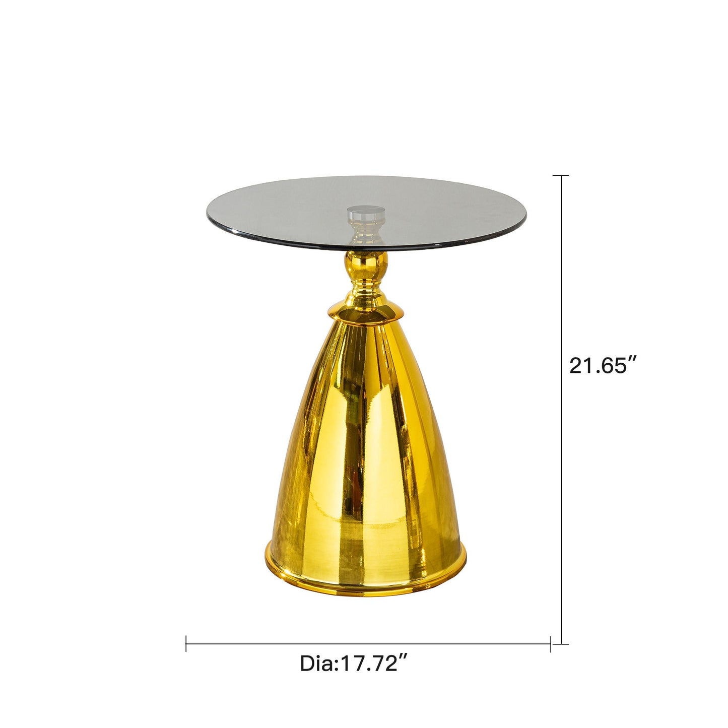 Modern Living Room Coffee Table With Tempered Glass Carbon Steel - Gold