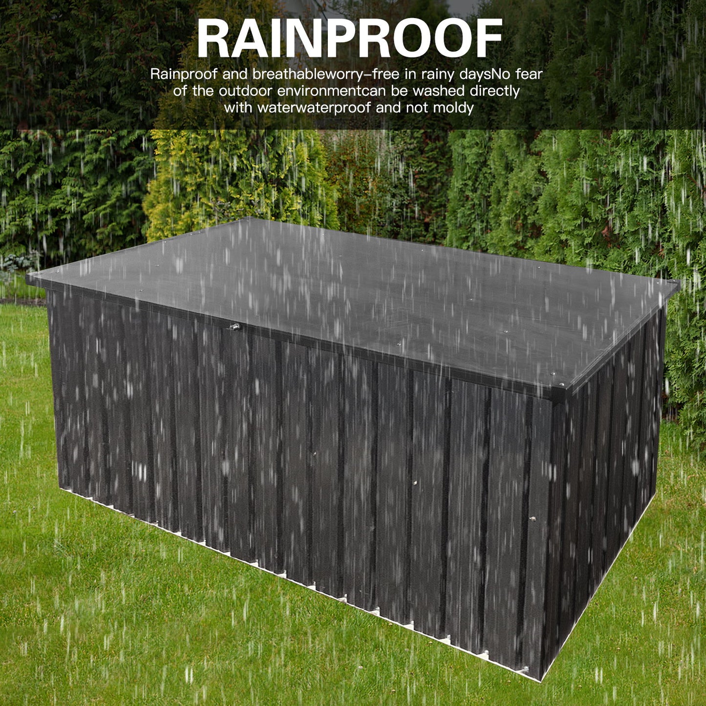 Metal Storage Box Store Large Out Door Use - Black