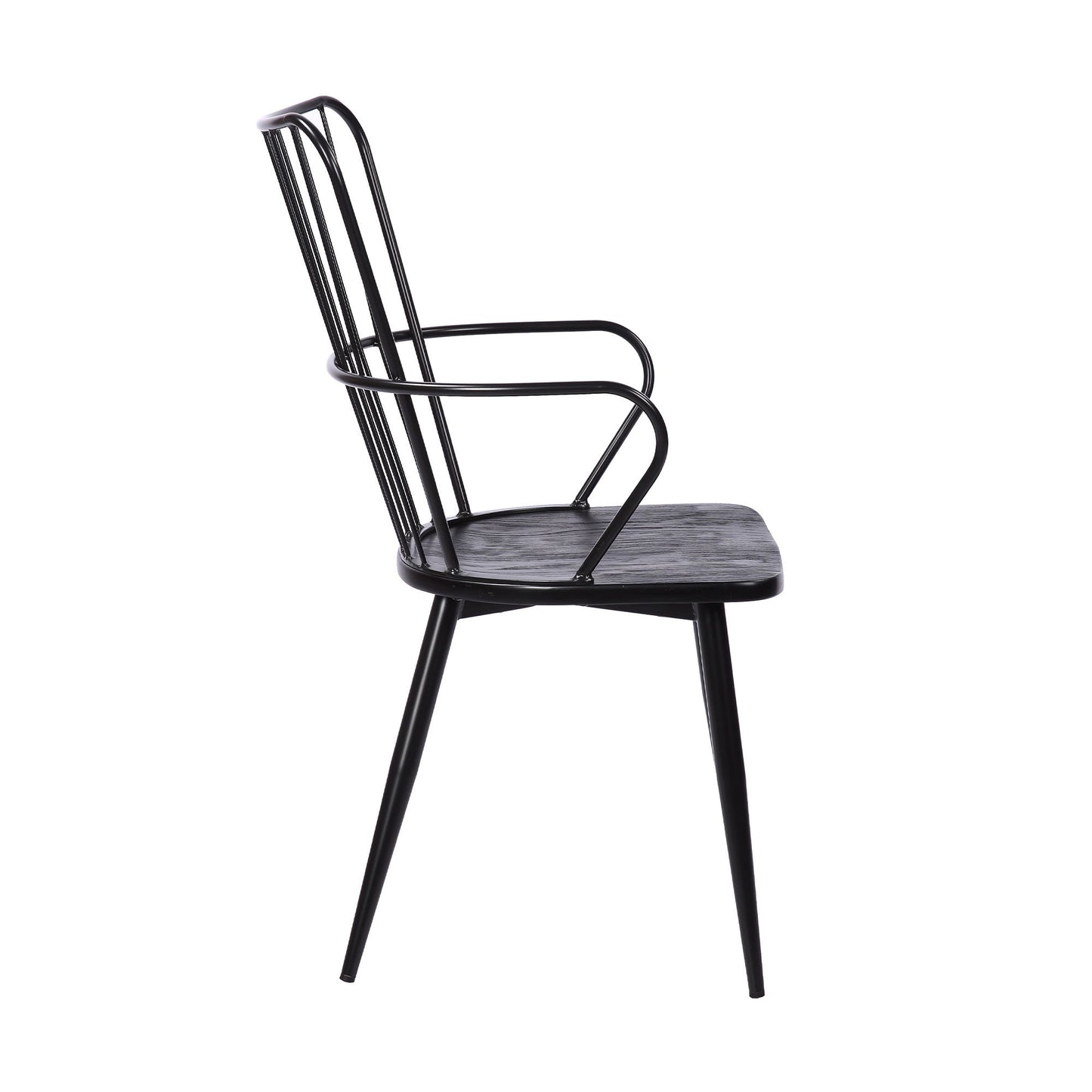 Parisa - High Back Steel Framed Side Chair - Black Powder / Brushed