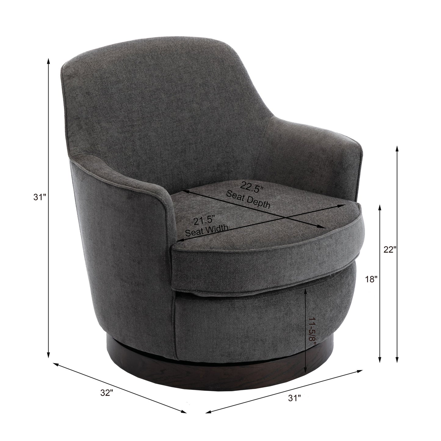 Richfield - Swivel Chair - Charcoal Gray