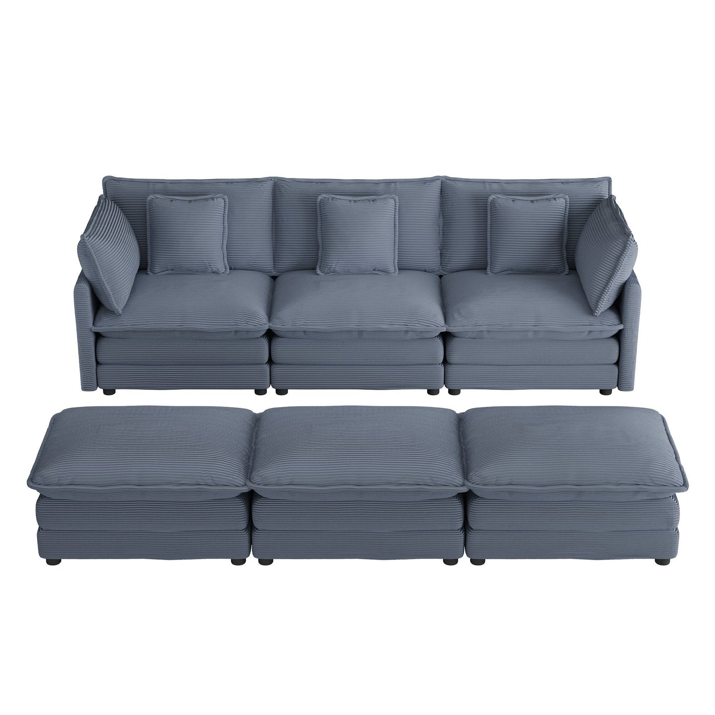 Modern Modular Sectional Sofa With Side Storage Pockets For Living Room