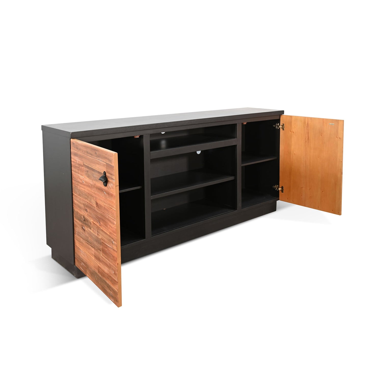 Media Cabinet - Black Magic / Rustic Acacia