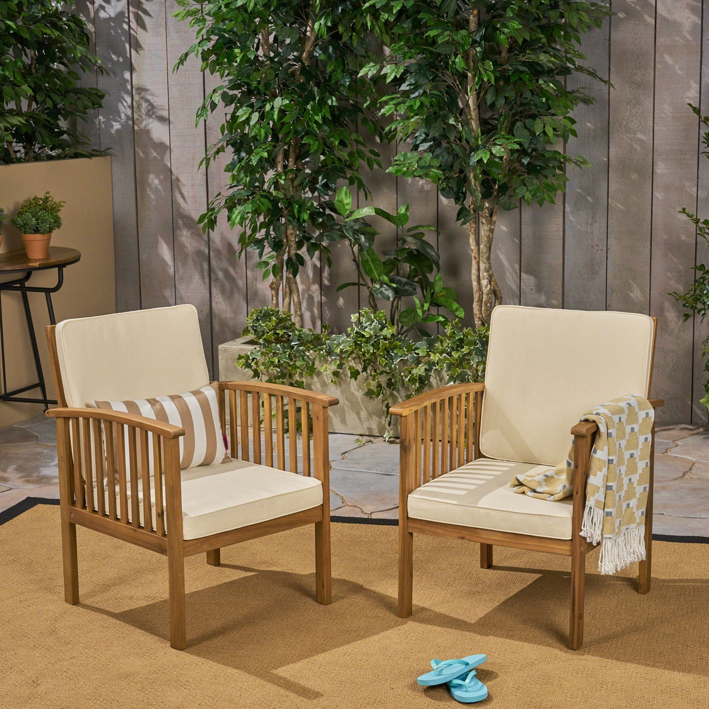 Casa - Acacia Club Chair Coastal Classic Outdoor Seating, Waterproof Fabric