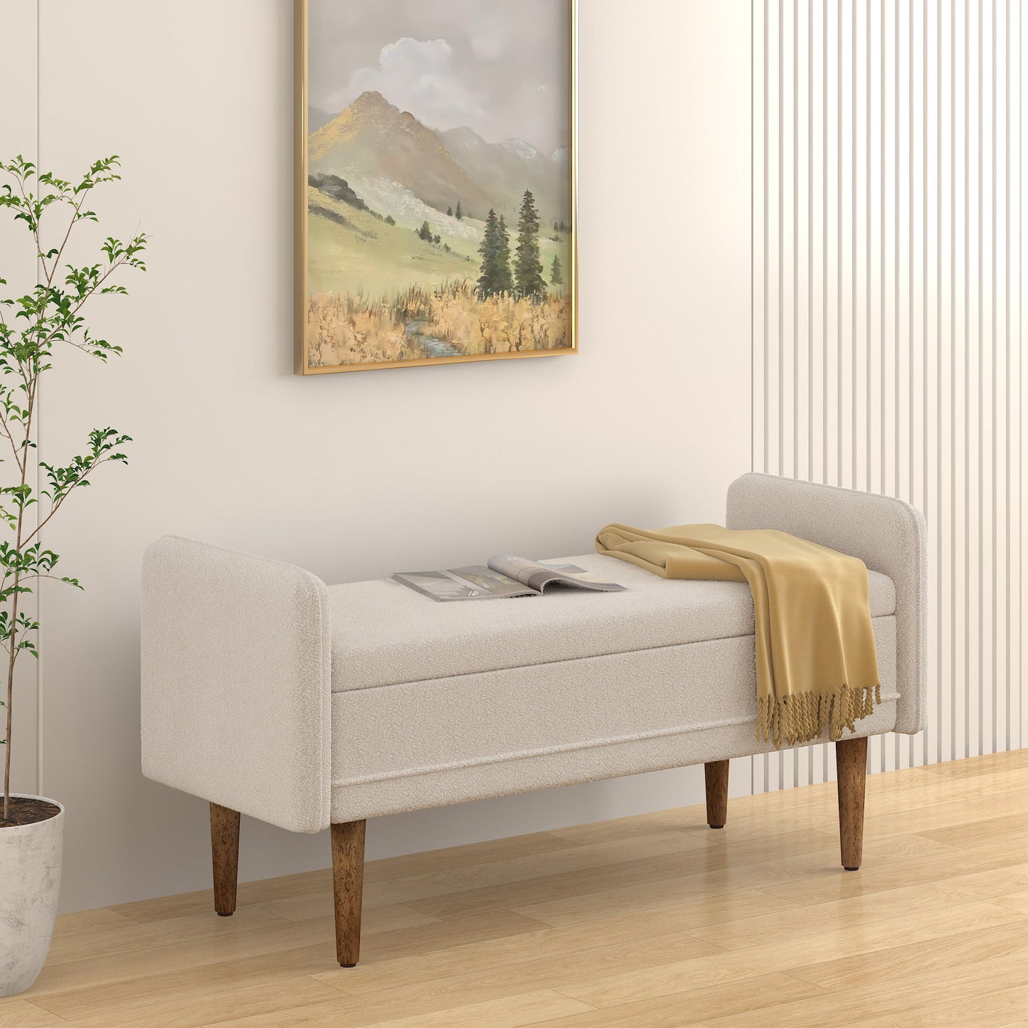 Teddy Velvet Storage Stool With Storage Space For Apartments
