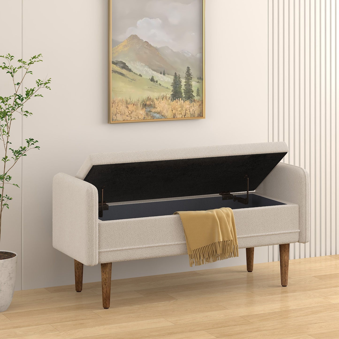 Teddy Velvet Storage Stool With Storage Space For Apartments