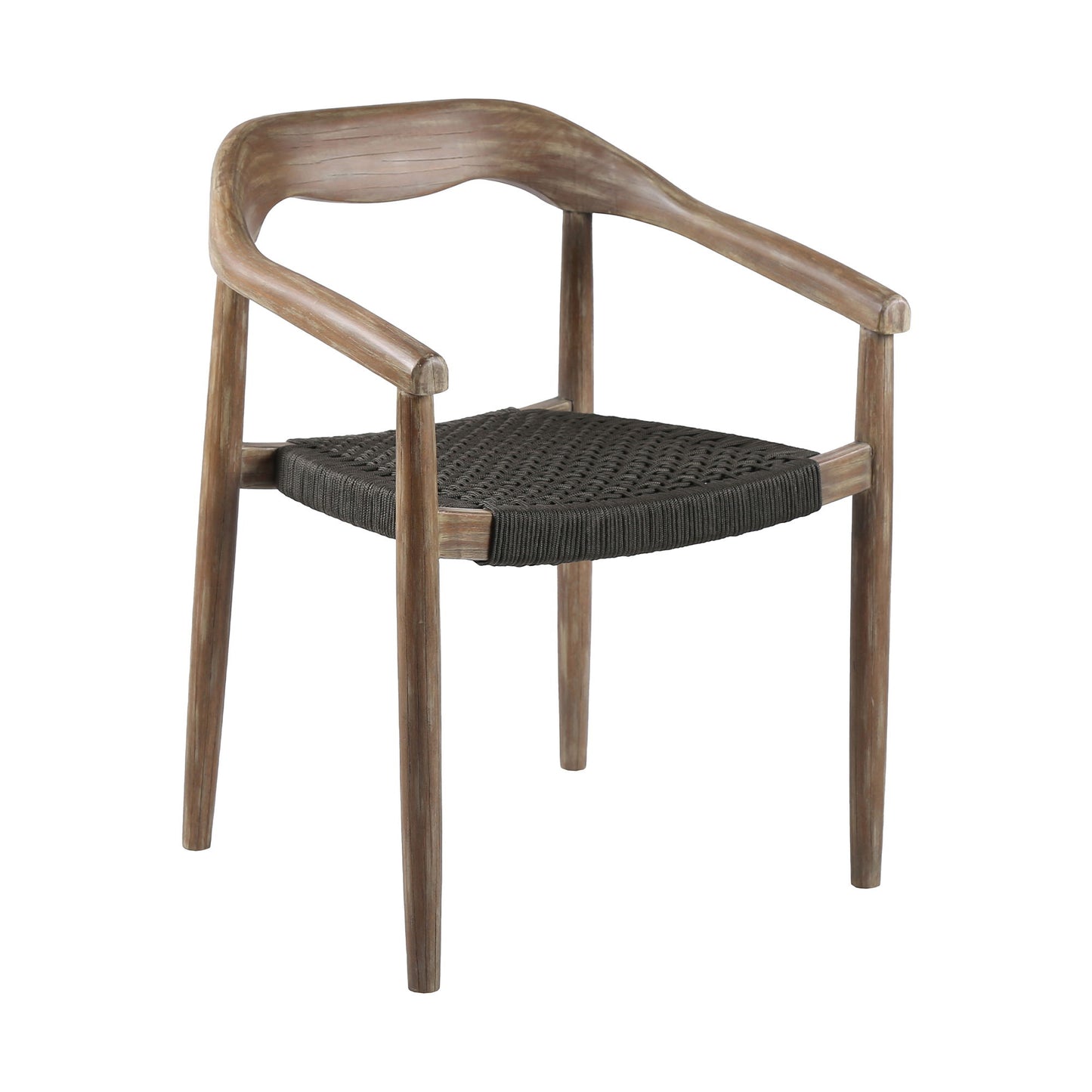 Santo - Indoor / Outdoor Stackable Dining Chair (Set of 2) - Eucalyptus / Charcoal