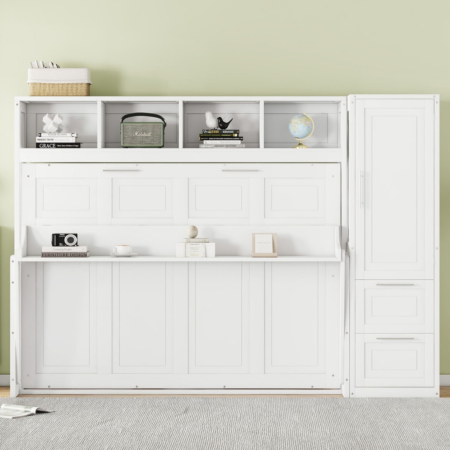 Space Saving Murphy Wall Bed With Closet And Drawers