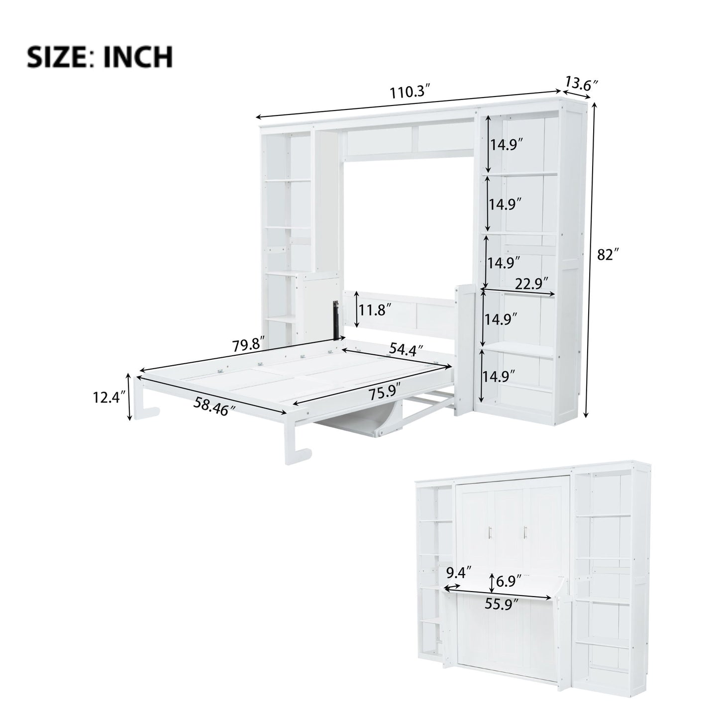 Murphy Bed With Desk And Bookshelf