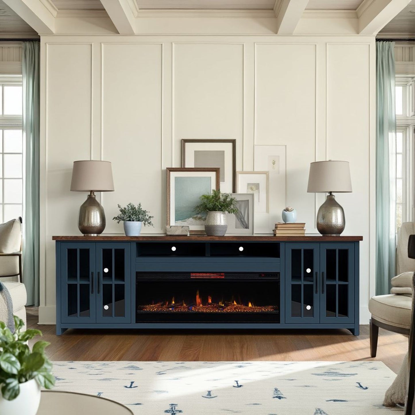 Nantucket - 74" Fireplace TV Stand Console