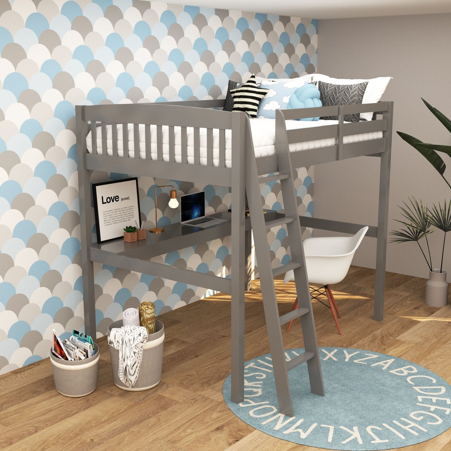 Everest - High Loft Bed With Desk And Storage