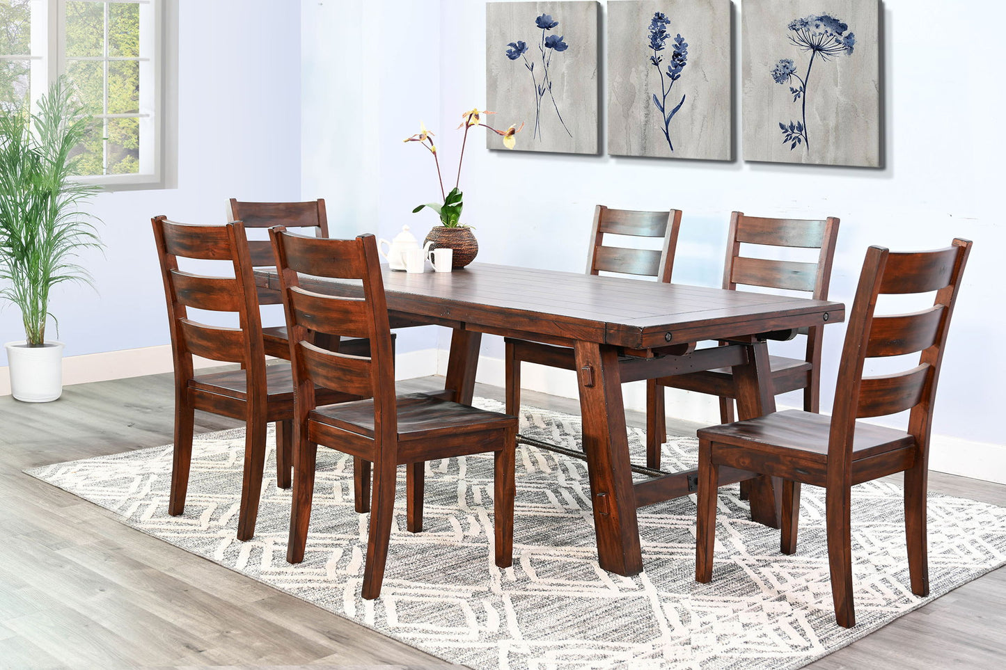 Extension 7 Piece Dining Set With Turnbuckle - Vintage Mocha
