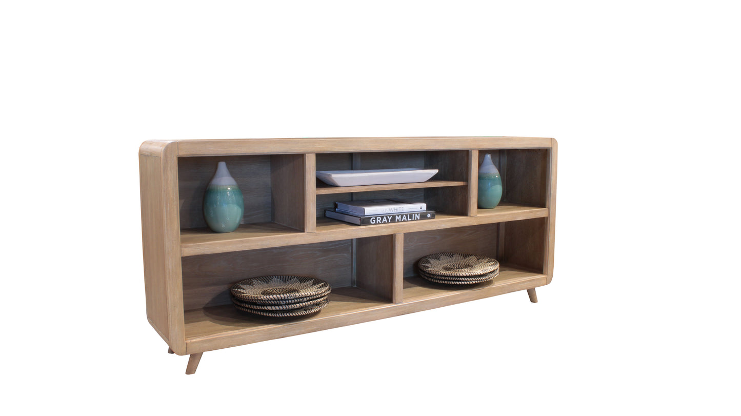 Escape - 72" Open Multi - Purpose Console - Glazed Natural Oak