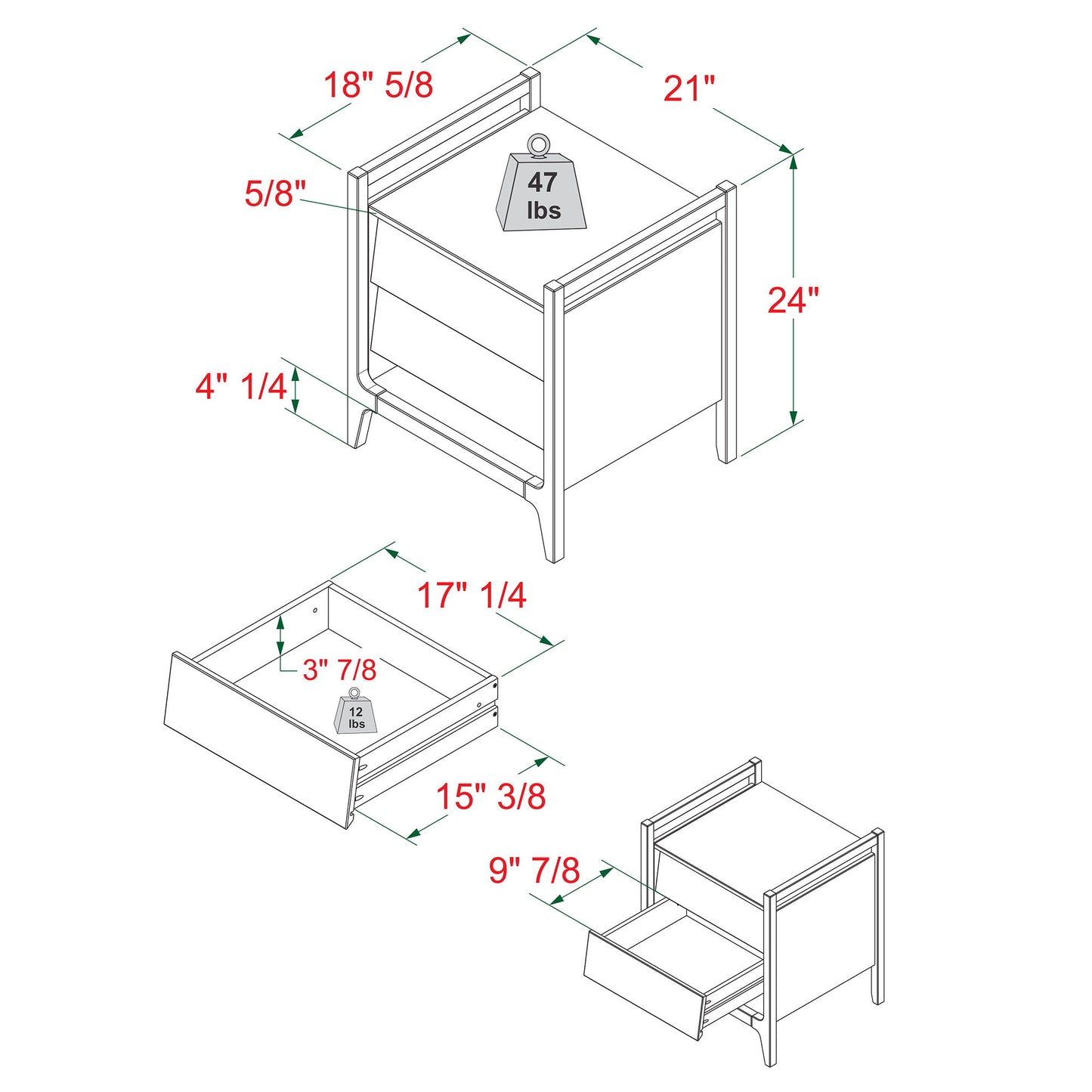 Scandi - Angle Face Nightstand