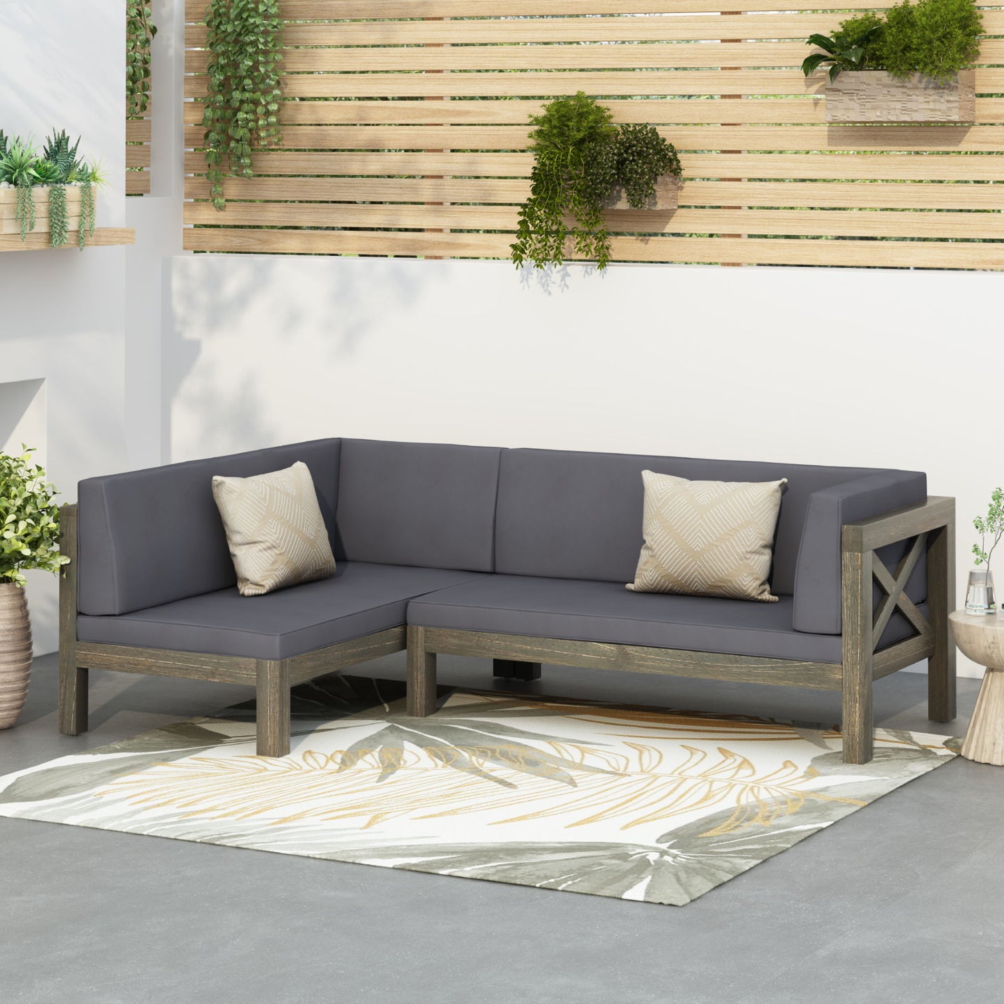 Brava - X Back Corner Bench