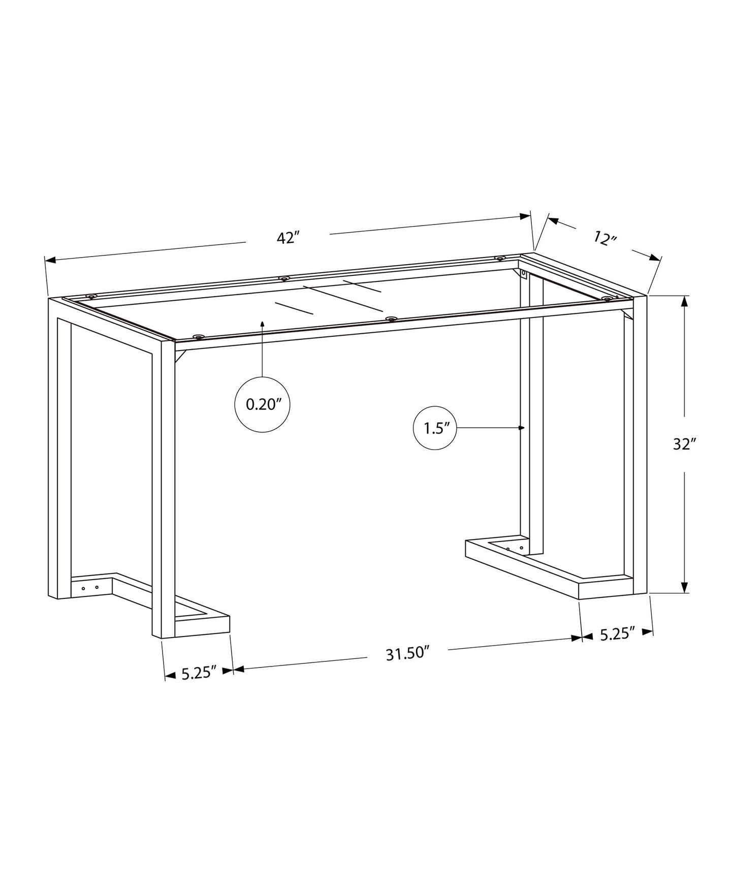 Accent Console Table For Entryway Contemporary - Black