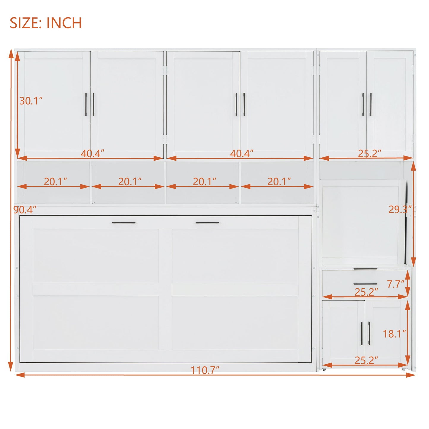 Murphy Wall Bed With Closet, Drawers & Desk
