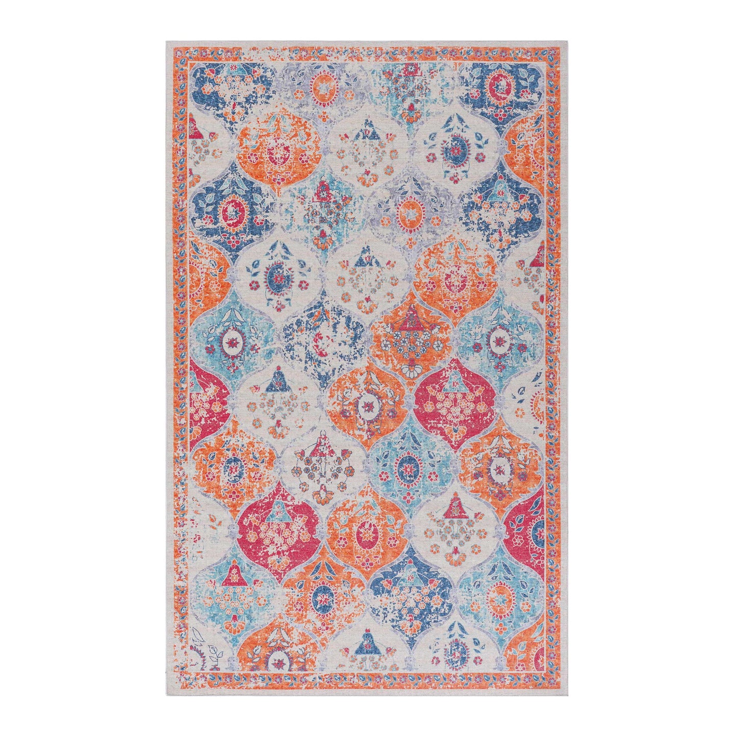 Maval - 6' X 9' Washable Area Rug - Cream