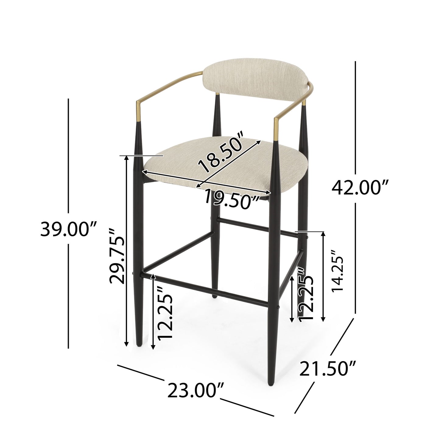 Counter Height Upholstered Barstools (Set of 2)