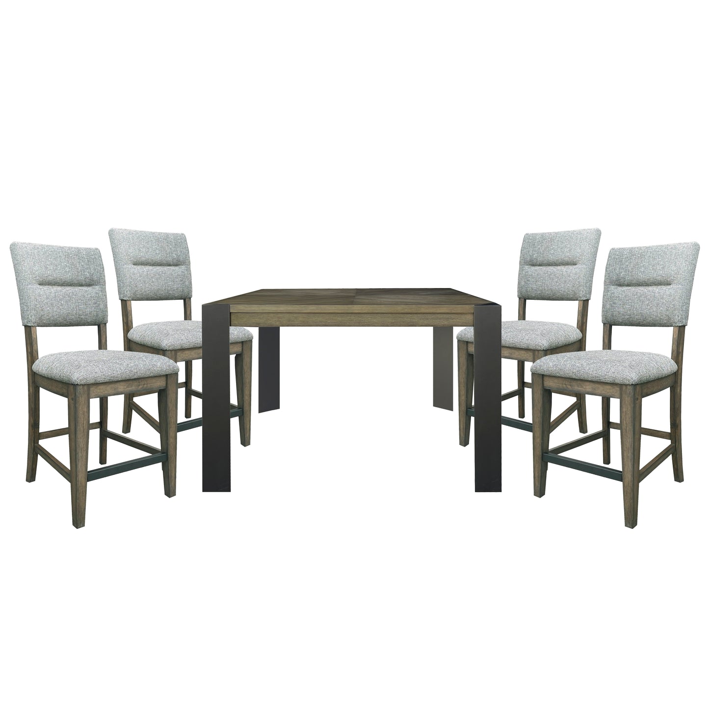 Cedar Fork - 54" Dining Square Counter Height Table - Smoked Arabica