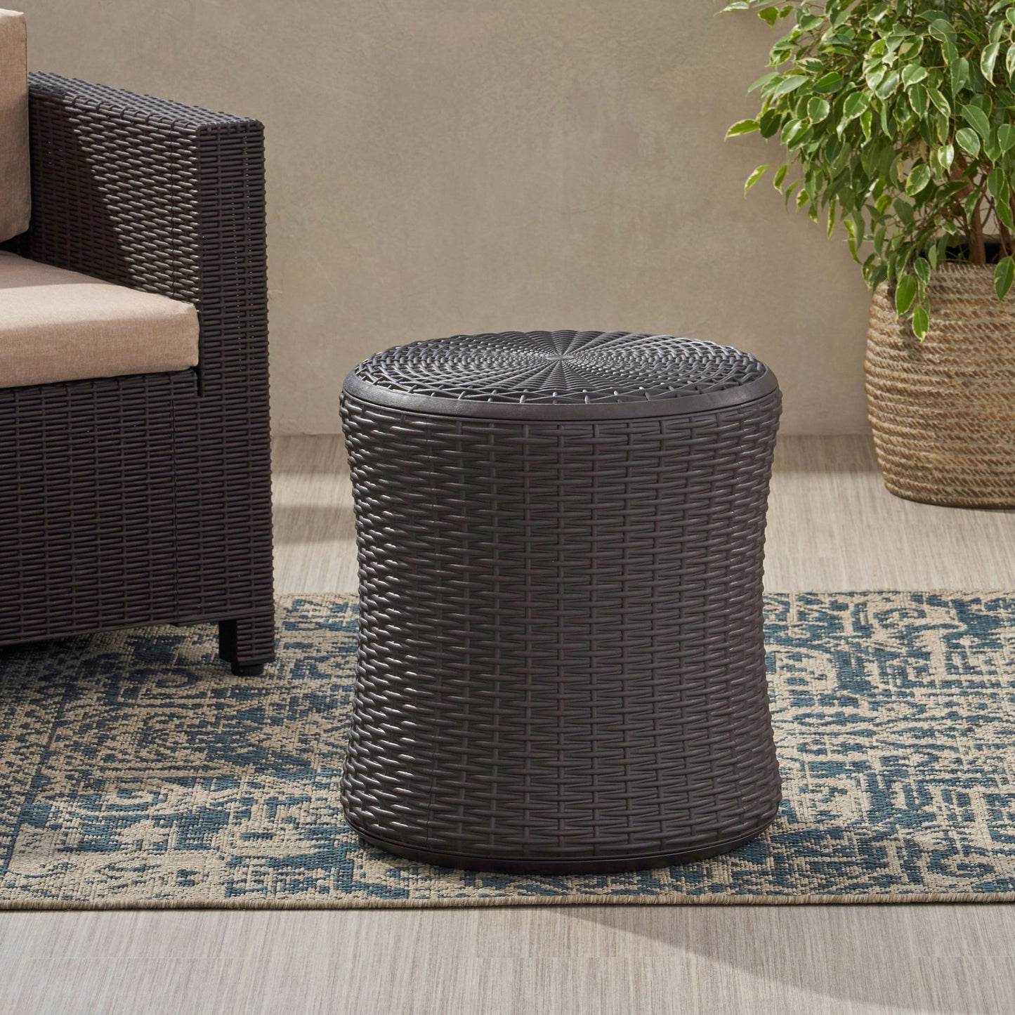 Olivo - Patio Table Outdoor Side Table - Dark Brown