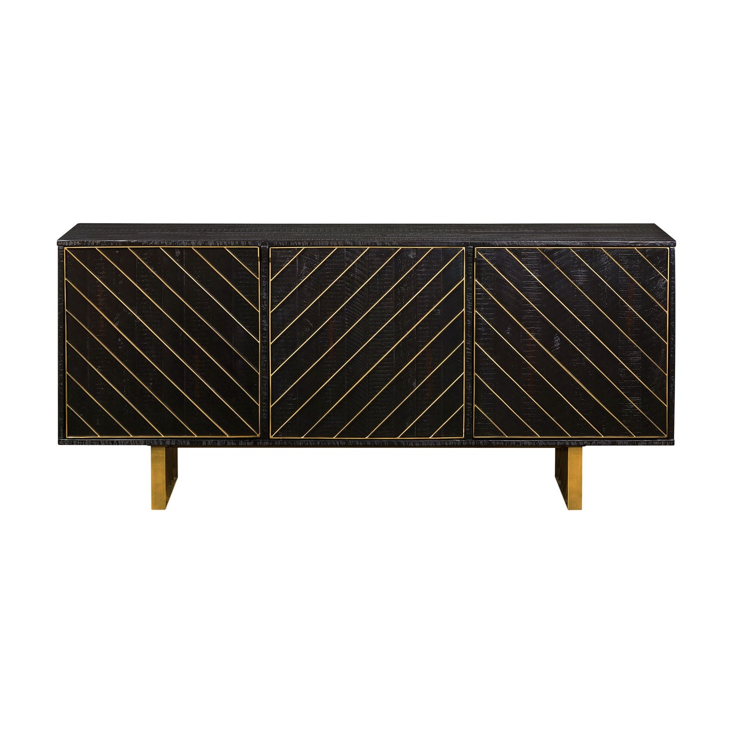 Monaco - Sideboard With Antique Brass Accent - Black
