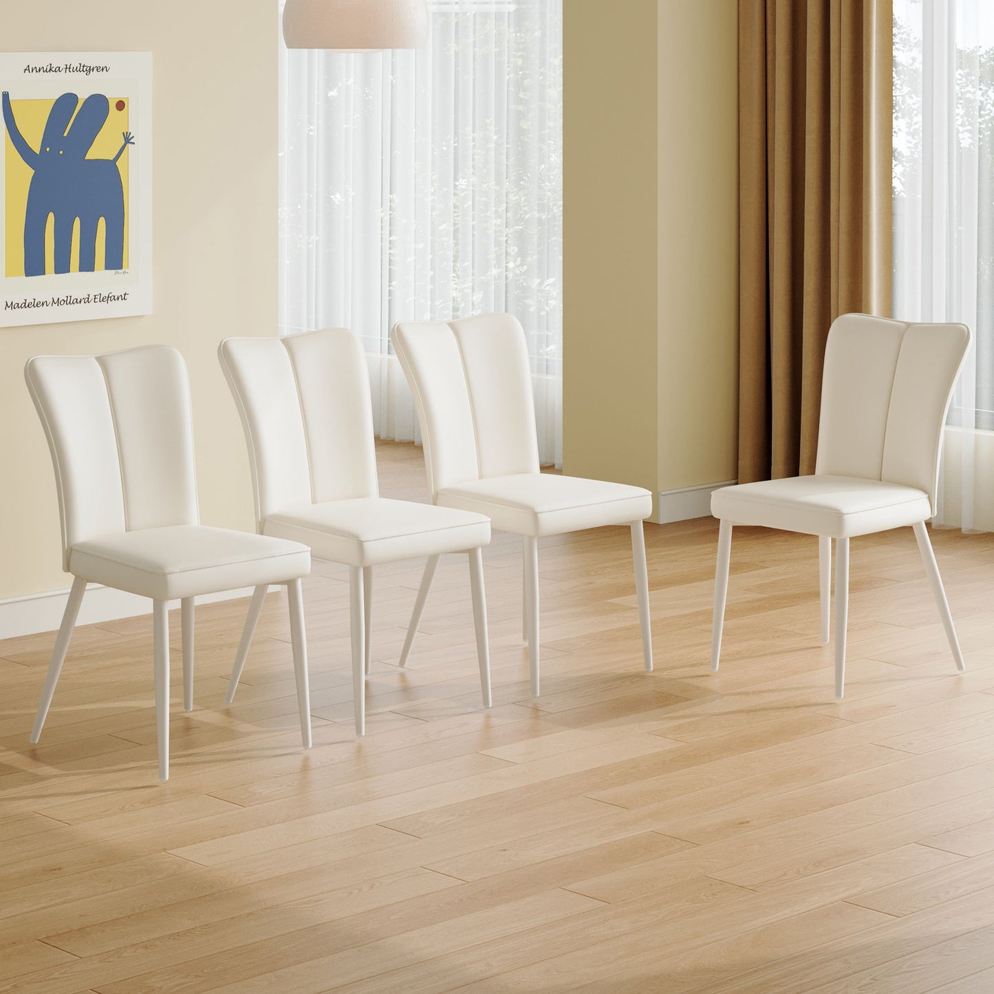Modern Minimalist Dining Chairs With Metal Legs