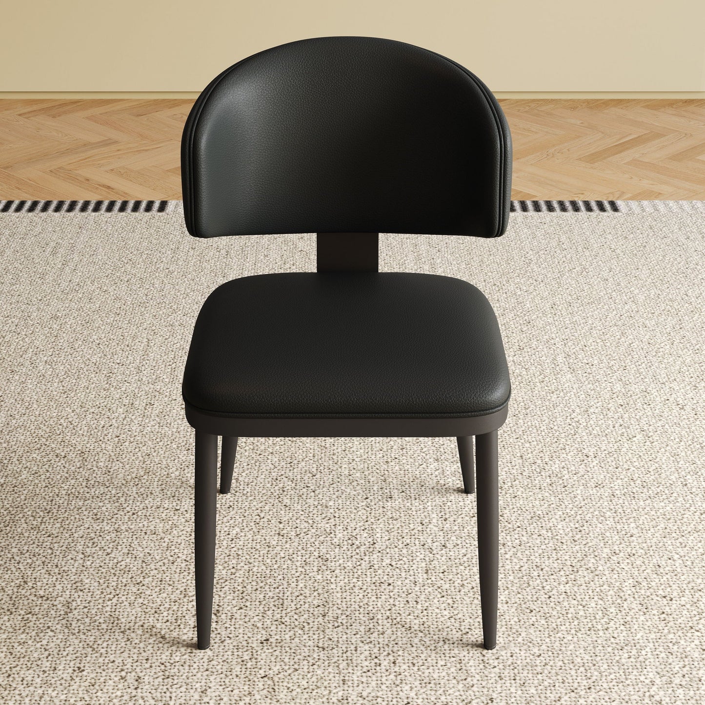 Modern Design Dining Chairs (Set of 2) - Black