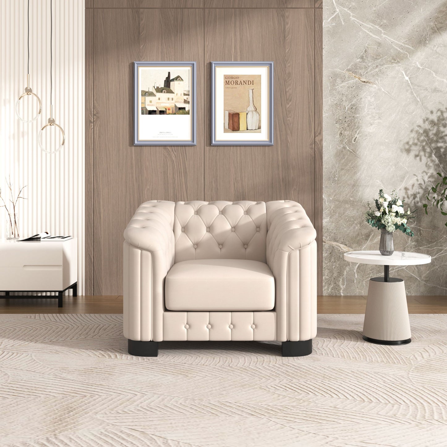 Upholstered Accent Sofa Chair With Removable Cushion