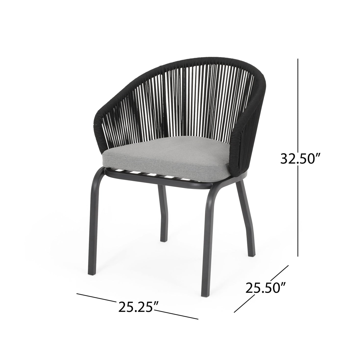 Outdoor Wicker Chair With Powder Coated Iron Legs