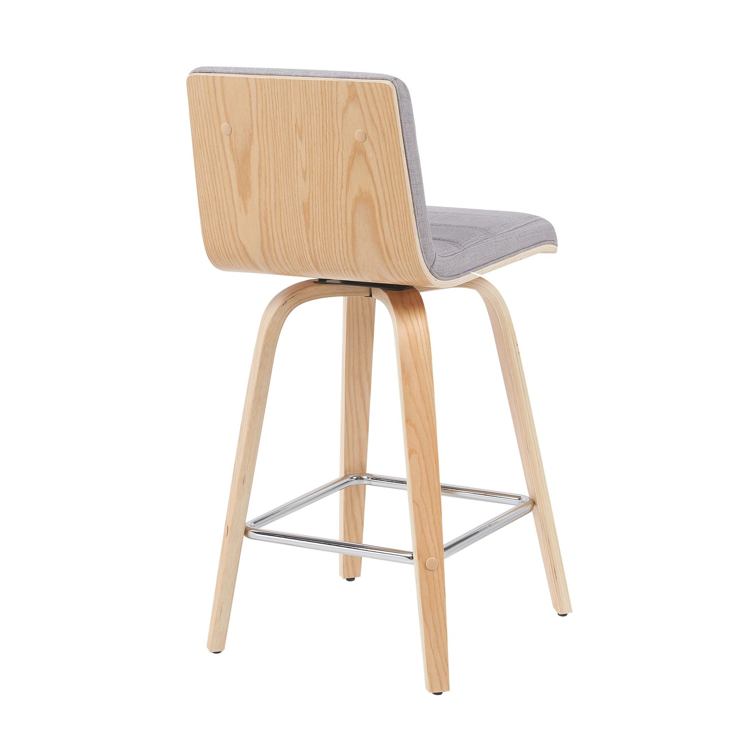 Vienna - Modern Counter Height Swivel Bar Stool - Patterned Oak Wood Frame