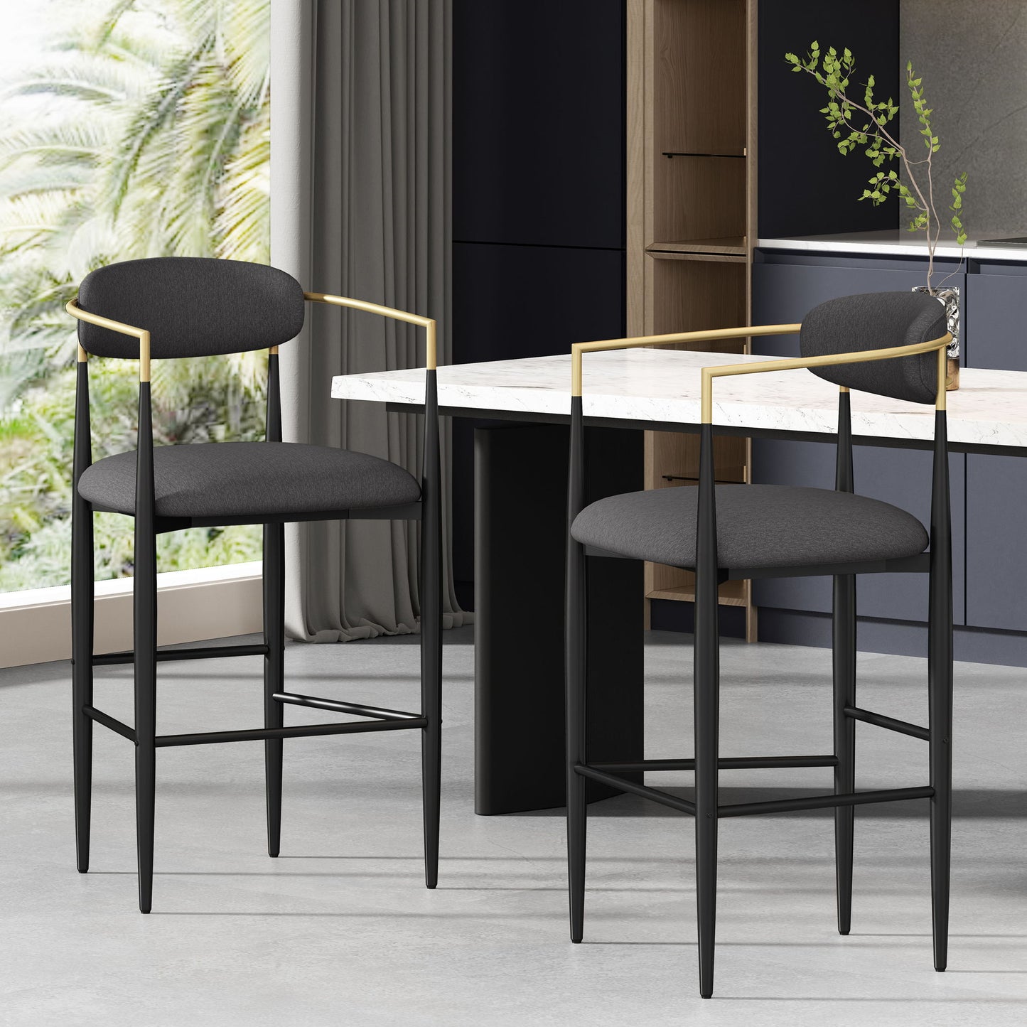 Counter Height Upholstered Barstools (Set of 2)