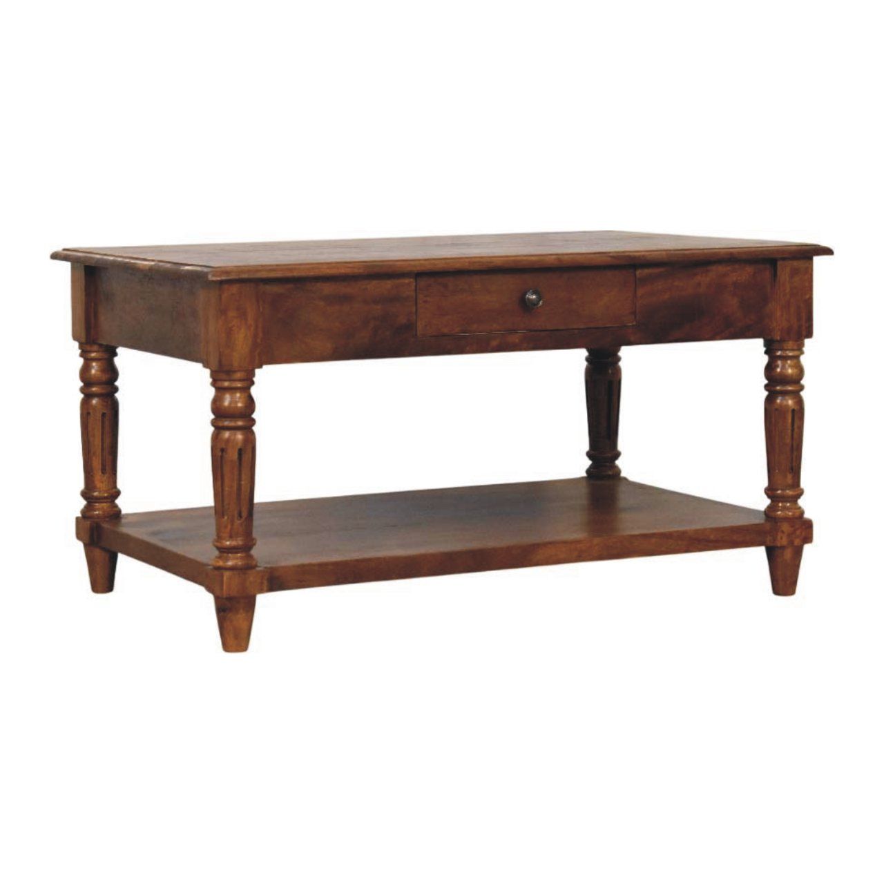 Turned Legs Drawer Table