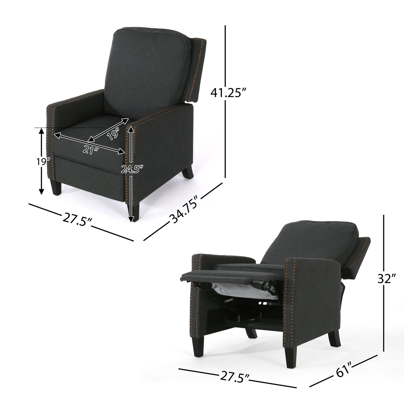 Contemporary Wide Manual Standard Recliner