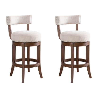 Mystic - Solid Wood Upholstered 26" Counter Height Swivel Barstool