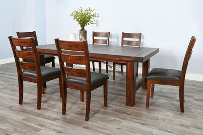 Extension Wood 7 Piece Dining Table Set - Vintage Mocha